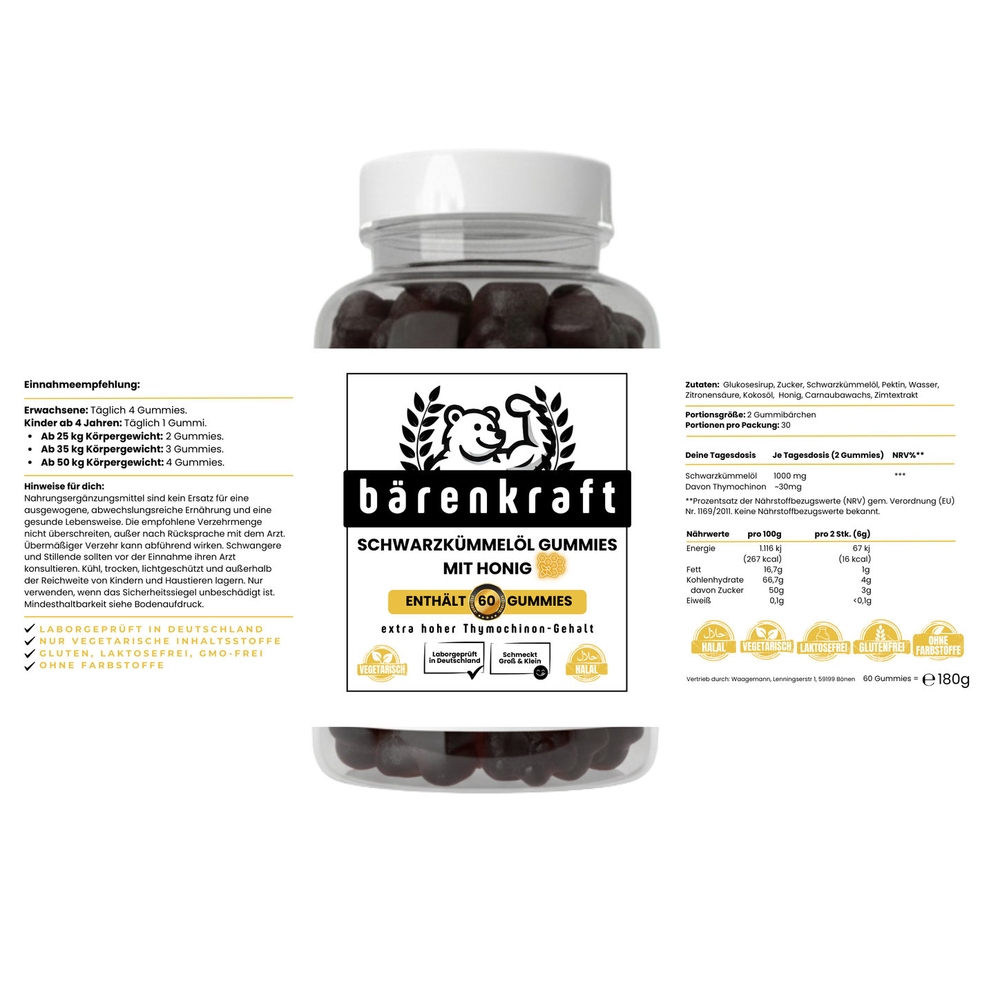 Bärenkraft Schwarzkümmelöl Gummibärchen